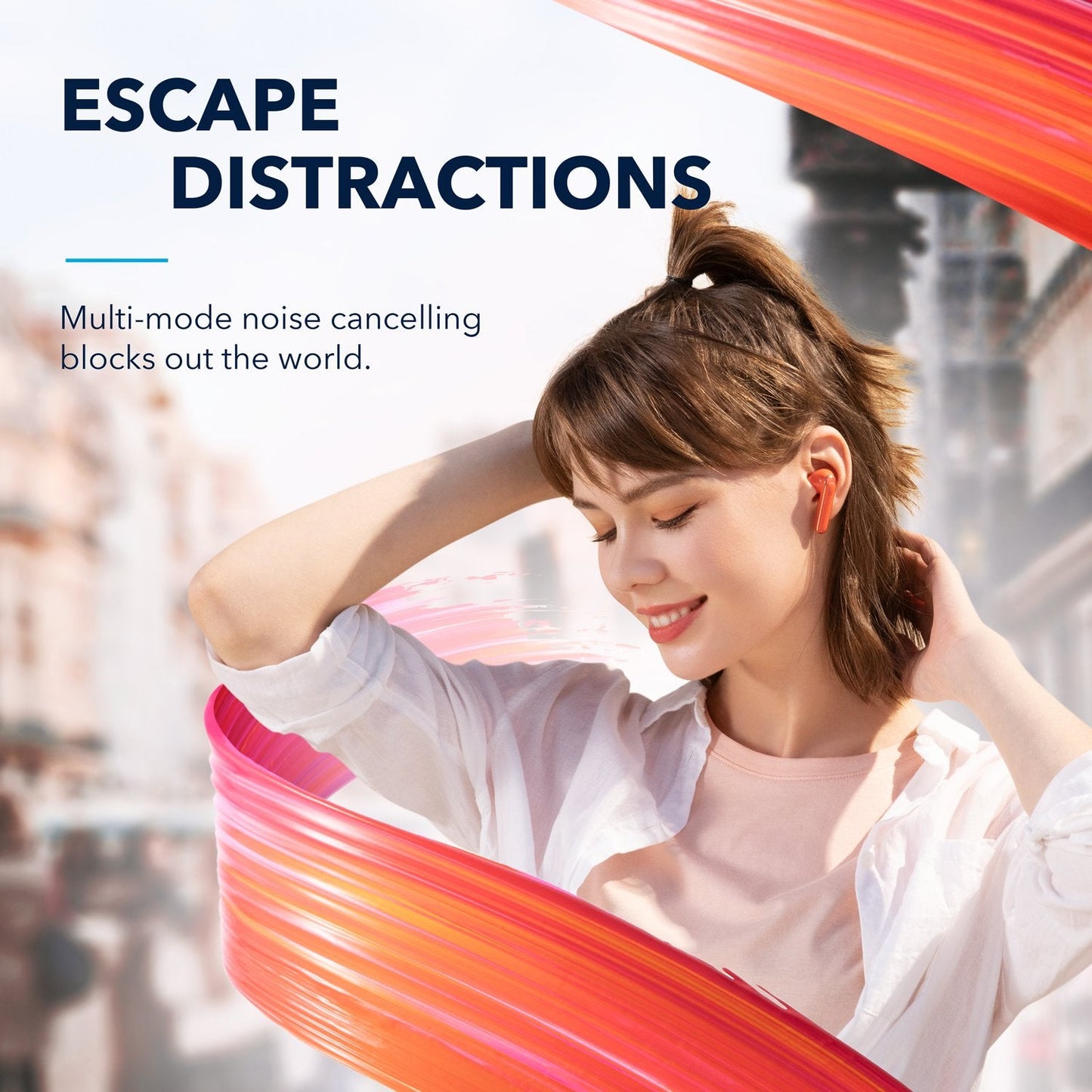 Life P3｜Coral Red Noise Cancelling Earbuds