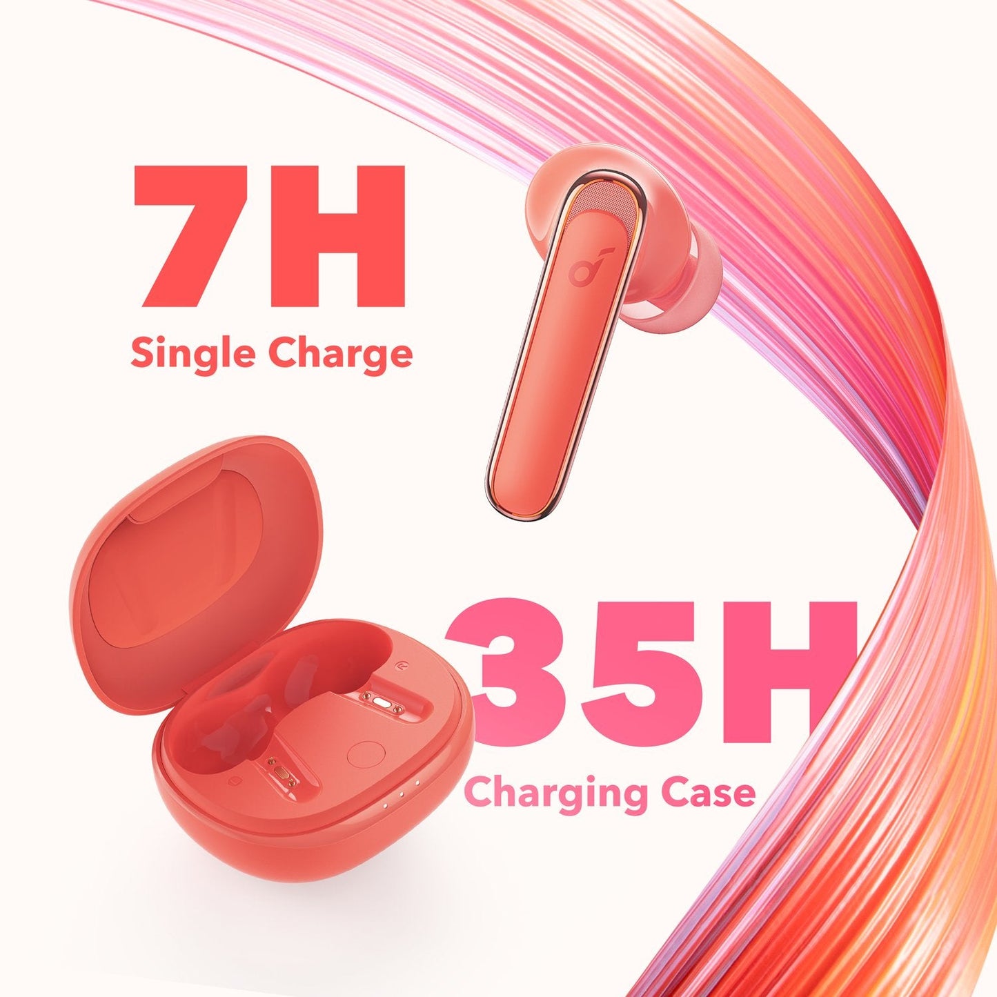 Life P3｜Coral Red Noise Cancelling Earbuds