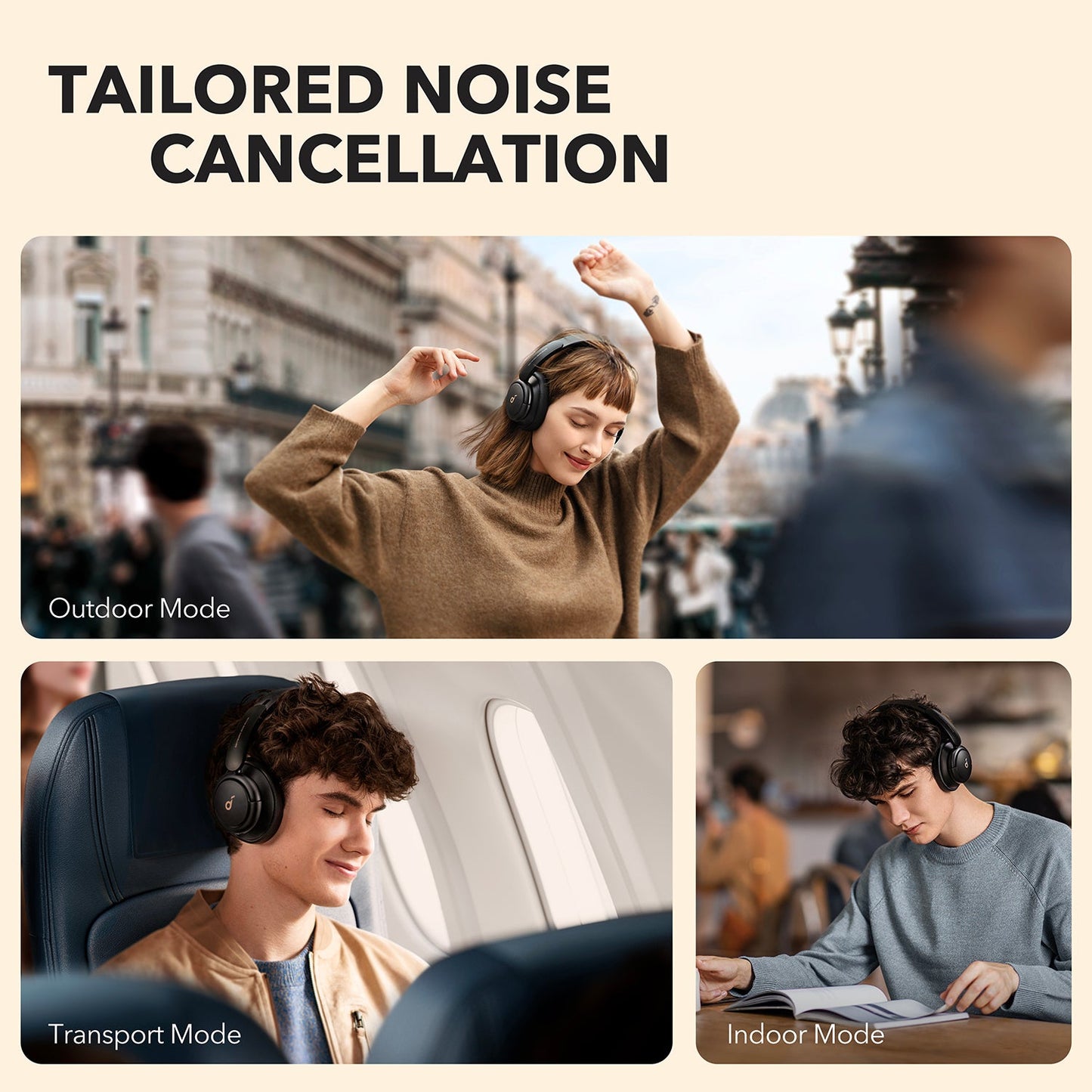Soundcore Life Q30,Noise Cancelling Headphones,40 HOUR,Fast Charge